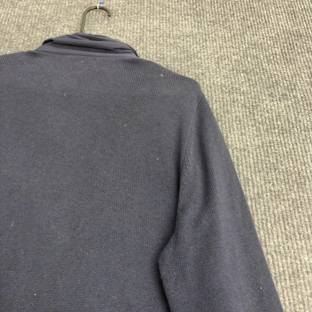 Banana‎ Republic Jacket Mens L Blue Cotton Quilted Hybrid Full Zip Casual